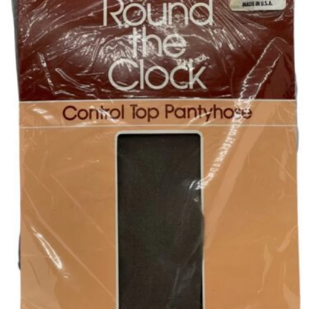 Round The Clock‎ Control Top Pantyhose Mushroom Sandal Toe Sheer Leg Size Trim